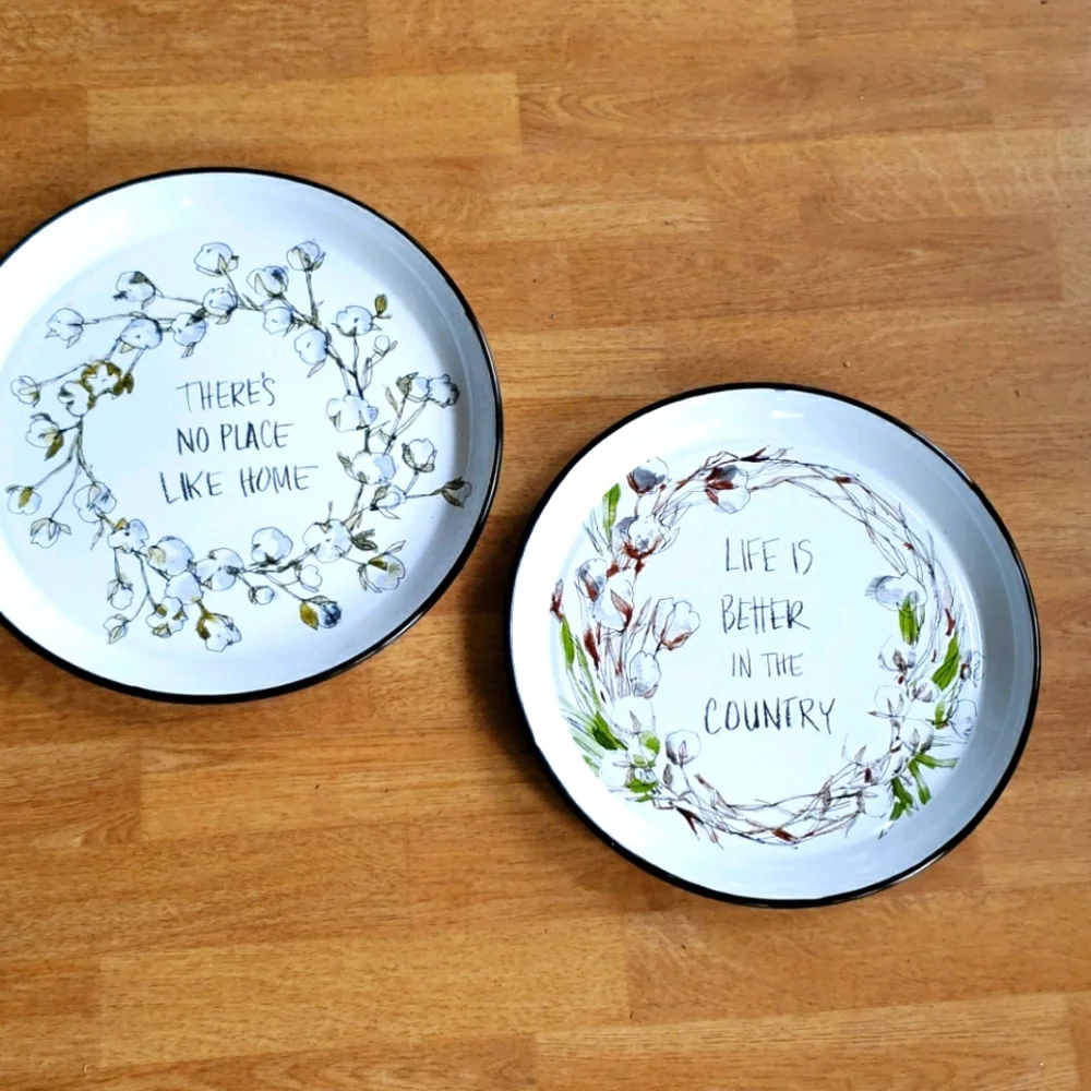 Enamel tray wall decor farmhouse decor set of 2